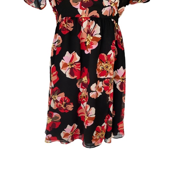 Madewell Floral Tulip Sleeve Faux Wrap Mini Dress in French Rose - 4 - Picture 7 of 16